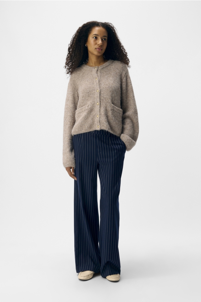 OBJSAGGIA RE L/S KNIT CARDIGAN NOOS 23046886 Humus/Melange